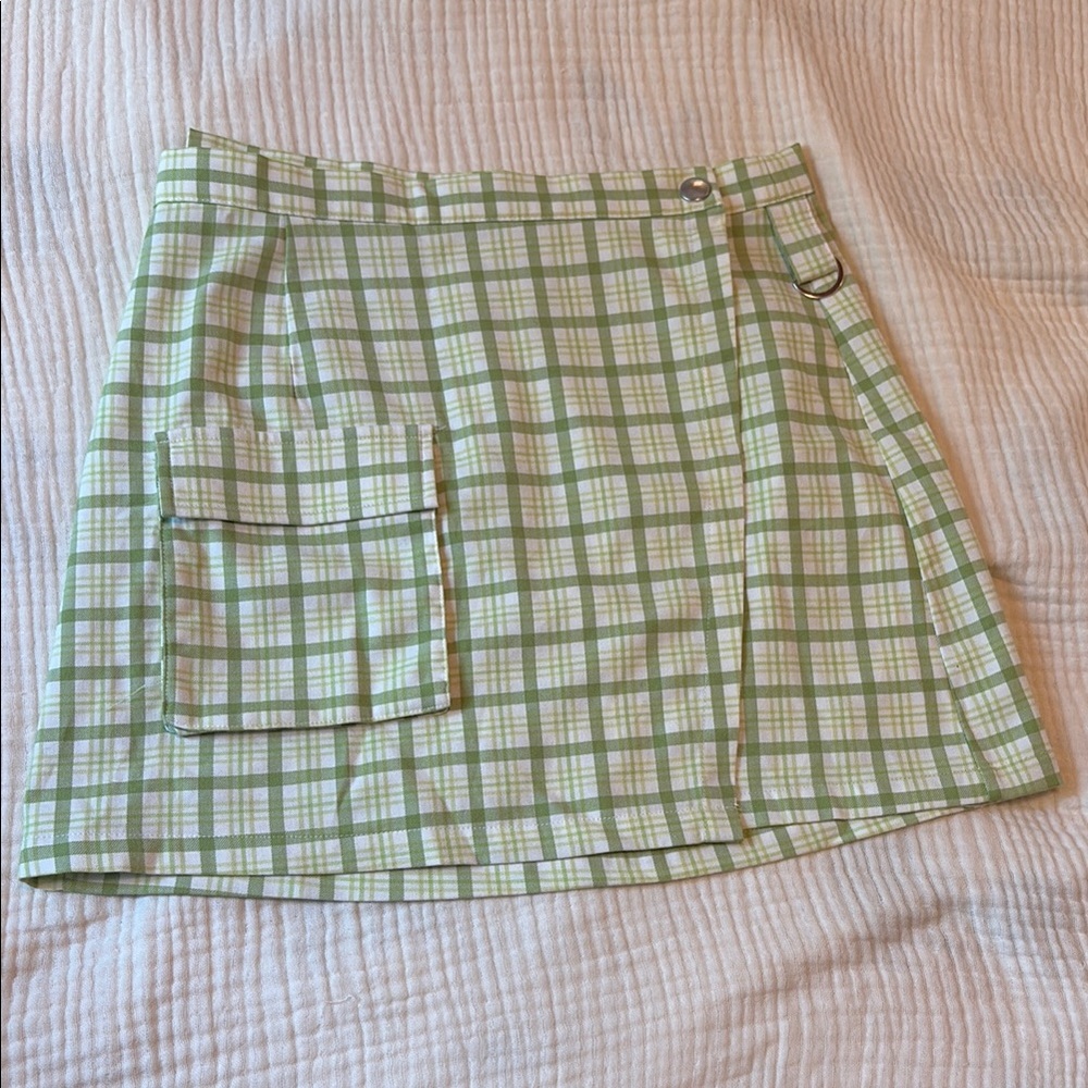 Forever 21 Green and White Plaid Skirt